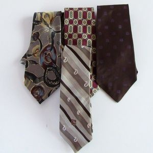 Necktie lot (4) Tommy Hilfiger, Calvin Klein, Balmain, Gold Tower